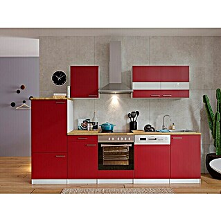 Respekta Küchenzeile KB280WRC (Breite: 280 cm, Mit Elektrogeräten, Rot)