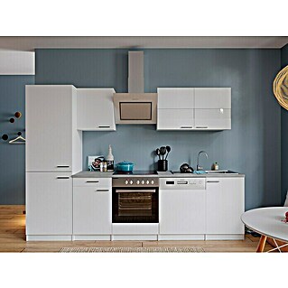 Respekta Küchenzeile KB280WWCGKE178 (Breite: 280 cm, Mit Elektrogeräten, Weiß)