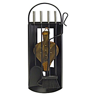 Imex El Zorro Juego de utensilios para chimenea (5 piezas, Negro, Altura: 68 cm)