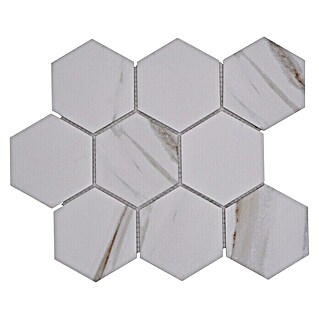 Mosaikfliese Hexagon CIM HX9 CT (25,6 x 29,55 cm, Beige/Braun/Weiß, Matt)