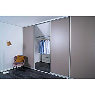 Room Plaza Easy Doing Schiebetür-Bau-Set (Taupe, Profilfarbe: Silber)