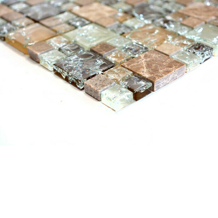 Mosaikfliese Crystal Mix XIC K1453 (30,5 x 30,5 cm, Braun/Beige, Glänzend)