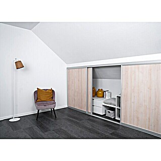 Room Plaza Easy Doing Schiebetür-Bau-Set Kniestock (Ahorn Naturwuchs, Profilfarbe: Silber)