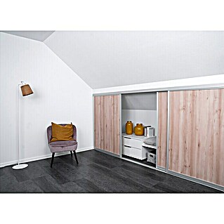 Room Plaza Easy Doing Schiebetür-Bau-Set Kniestock (Buche Naturwuchs, Profilfarbe: Silber)