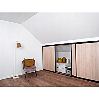 Room Plaza Easy Doing Schiebetür-Bau-Set Kniestock (Ahorn Naturwuchs, Profilfarbe: Schwarz)
