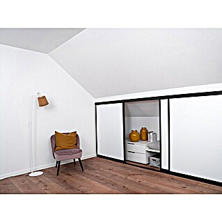 Room Plaza Easy Doing Schiebetür-Bau-Set Kniestock (Signalweiß, Profilfarbe: Schwarz)