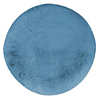Teppich rund Happy (Himmelblau, Durchmesser: 120 cm, 100 % Polyester (Flor))
