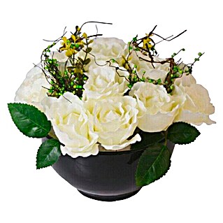 Nadgrobni cvjetni aranžman (Ø x V: 30 x 20 cm, Bijele boje)