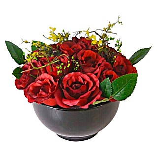 Nadgrobni cvjetni aranžman (Ø x V: 30 x 20 cm, Crvene boje)