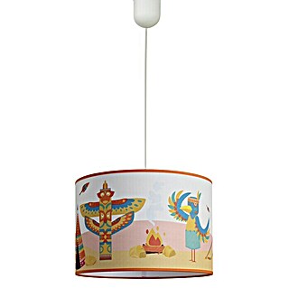 Idp Lampshades Lámpara colgante redonda Indios (40 W, Ø x Al: 30 x 20 cm, Blanco, E27)