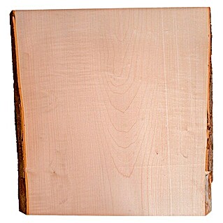 Massivholzplatte (Ahorn, L x B x S: 15 x 15 x 6 cm, Kanten mit Rindenanteil, Unbehandelt)