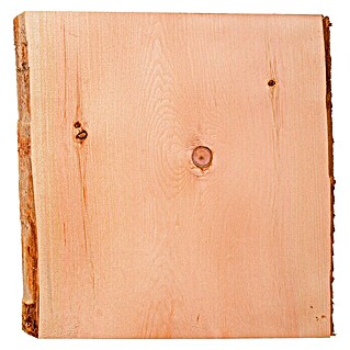 Massivholzplatte (Zirbe, L x B x S: 25 x 25 x 6 cm, Kanten mit Rindenanteil, Unbehandelt)