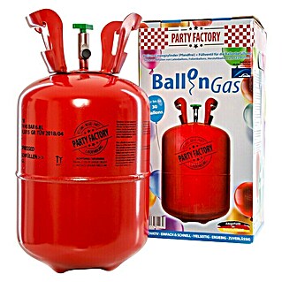 Party Factory Ballongas Helium inkl. 30 Ballons und 100 m Ballonschnur (0,25 m³, Inhalt ausreichend für ca.: 30 Ballons)