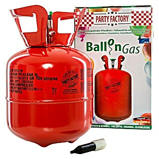Party Factory Ballongas Helium inkl. 20 Ballons und 100 m Ballonschnur (0,16 m³, Inhalt ausreichend für ca.: 20 Ballons)