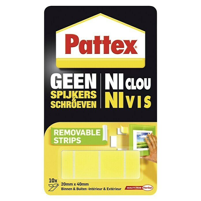Pattex Geen spijkers & schroeven Dubbelzijdig tape Verwijderbaar