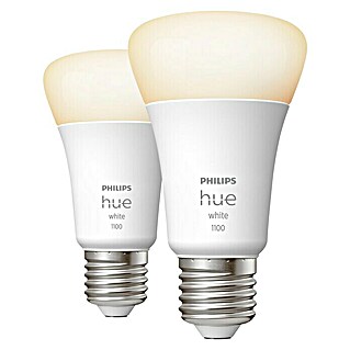 Philips Hue LED-Leuchtmittel White (E27, 9,5 W, 1.055 lm, Dimmbar, 2 Stk.)
