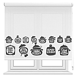 Estor enrollable Kitchen (An x Al: 120 x 190 cm, Blanco)