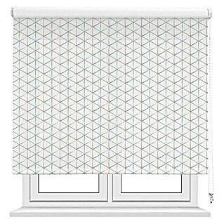 Estor enrollable Geométrico (An x Al: 135 x 190 cm, Blanco, Traslúcido)