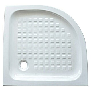 Plato de ducha cuarto de circulo porcelánico (L x An: 80 x 80 cm, Blanco)