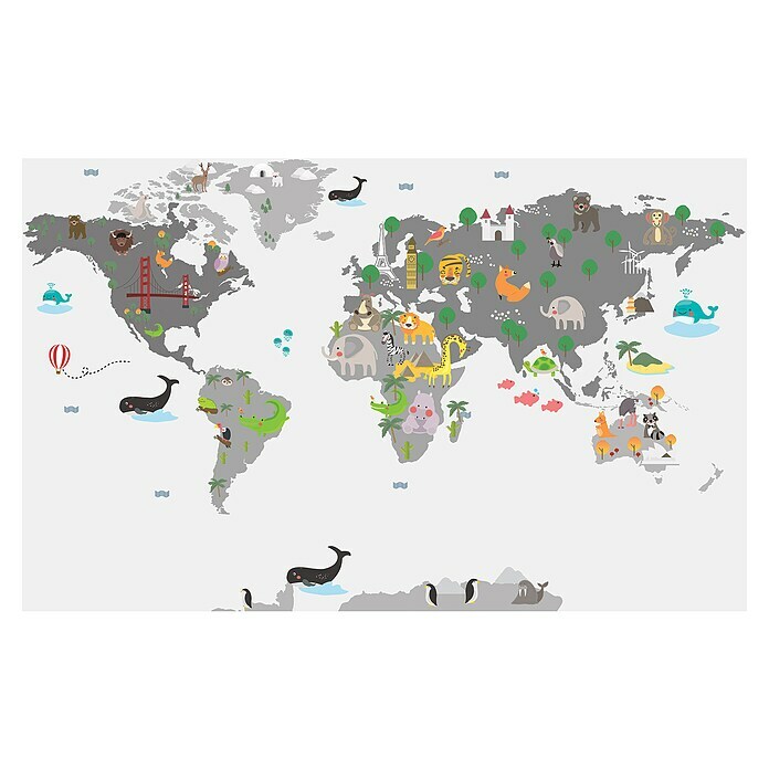 Fototapete Weltkarte für Kinder 