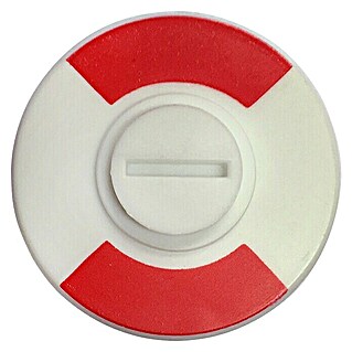 Toiletdeurgarnituur Rood/Wit plaatje tbv stift 8 mm (32 mm, Kunststof)