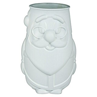 Vaza (Ø x V: 20 x 32 cm, Keramika, Bijele boje, Djed Božićnjak)