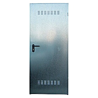 Novoferm Puerta metálica Super Standard Galvanizada con rejilla (87,5 x 203,5 cm, Apertura según normativa: Izquierda)