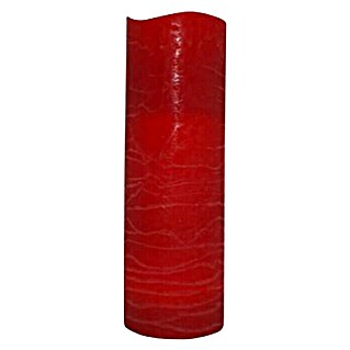 Vela con LED Rosso (Rojo, Altura: 30 cm, 10, Cera natural)