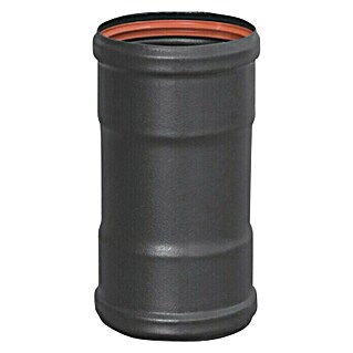 Practic Manguito de unión para tubos H-H para estufa de pellets (Diámetro: 80 mm, Negro)