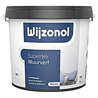 Wijzonol Muurverf Superdek (Zuiver wit, 5 l, Mat)