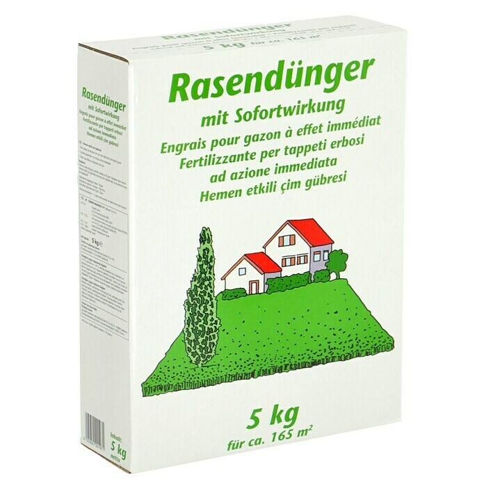 Rasendünger (Mit Sofortwirkung, 5 kg, Inhalt ausreichend für ca.: 160 m²)