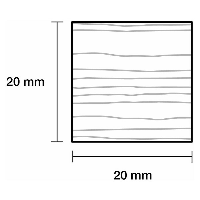 Profiles and more Quadratleiste (2,4 m x 2 cm x 2 cm, Kiefer, Unbehandelt)