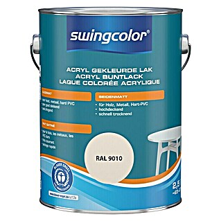 swingcolor Acryllak RAL 9010 Zuiver wit (Zuiver wit, 2,5 l, Zijdemat)