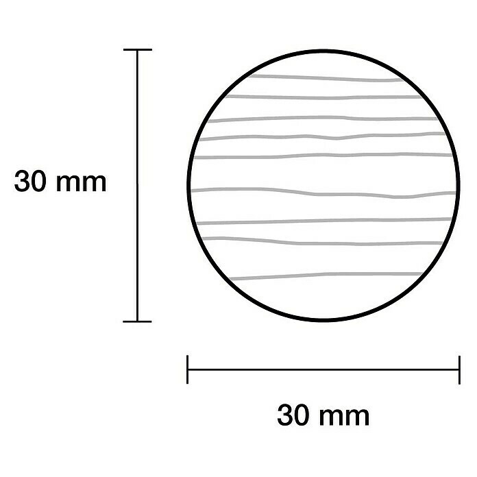 Rundstab I (Ø x L: 30 mm x 1 m, Buche, Glatt)