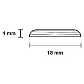 Tapetenleiste (1 m x 18 mm x 4 mm, Buche, Unbehandelt)