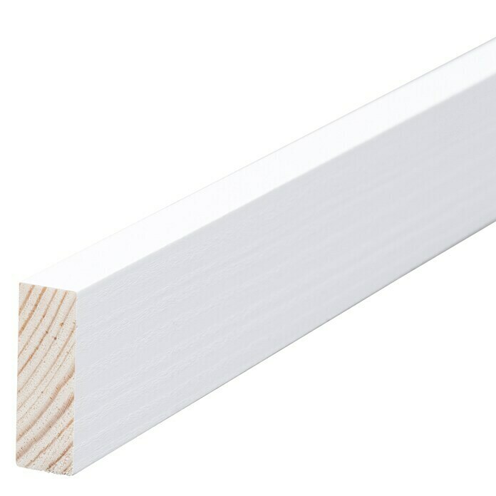 a70 1Stk 100cm Rechteckleiste weiß lackiert 5x10mm Vierkant Holzleisten 
