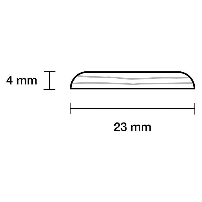 Profiles and more Tapetenleiste (2,4 m x 2,3 cm x 0,4 cm, Kiefer, Unbehandelt)