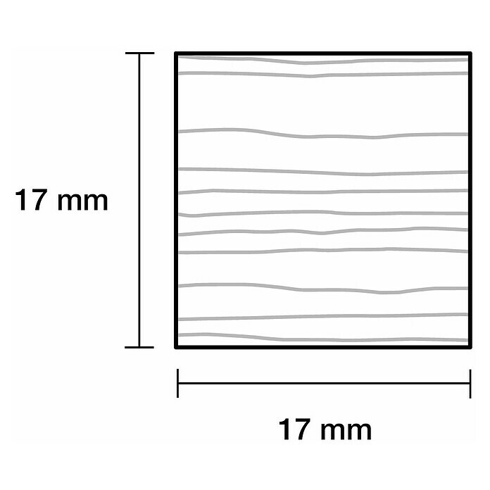 Profiles and more Quadratleiste I (2,4 m x 1,7 cm x 1,7 cm, Kiefer, Unbehandelt)