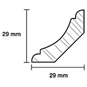 Deckenabschlussleiste (2,4 m x 2,9 cm x 2,9 cm, Kiefer, Weiß lackiert)