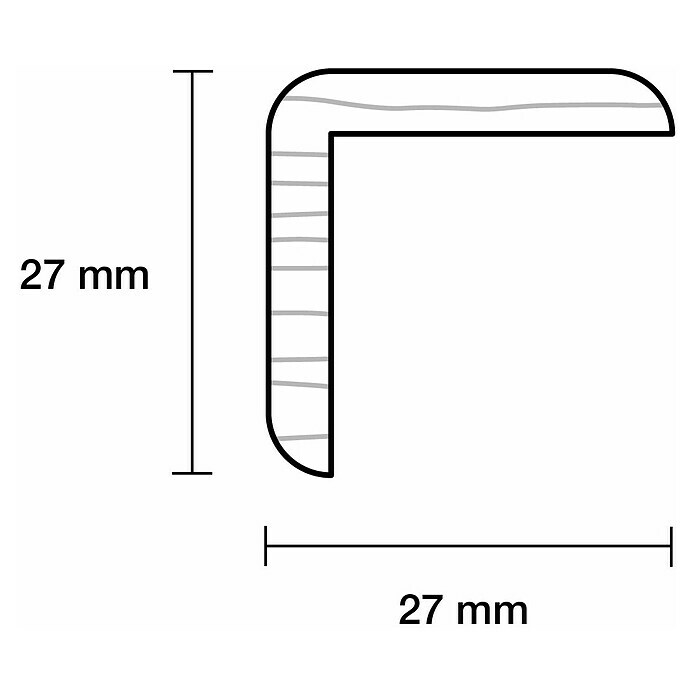 Winkelleiste (2,4 m x 2,7 cm x 2,7 cm, Kiefer, Weiß lackiert)