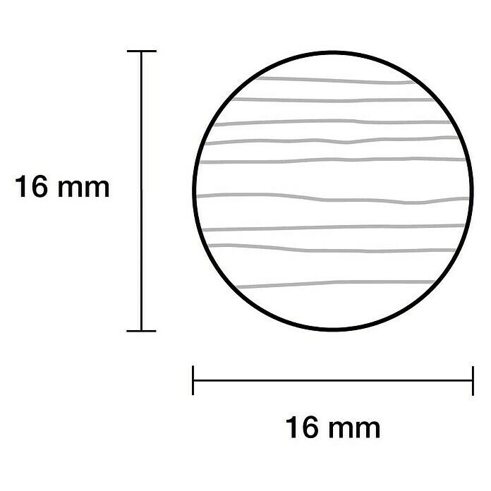 Rundstab I (Ø x L: 16 mm x 1 m, Buche, Glatt)