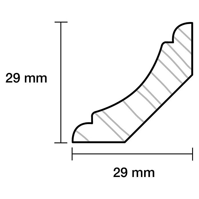 Deckenabschlussleiste (2,4 m x 2,9 cm x 2,9 cm, Kiefer, Unbehandelt)