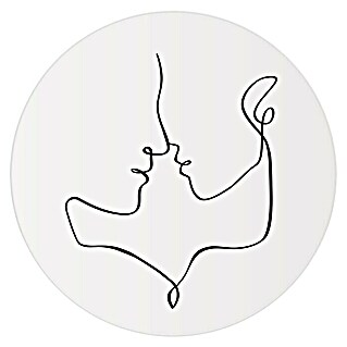 Holzbild Round Art (Love Lines, Durchmesser: 50 cm)