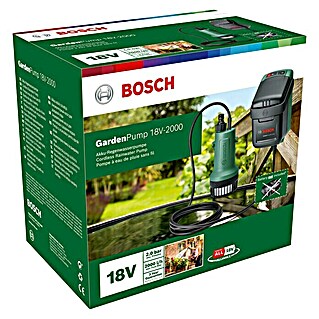 Bosch 18 V Power for All Akku-Regenfasspumpe GardenPump 18V-2000 (18 V, Ohne Akku, Max. Fördermenge: 2 000 l/h)