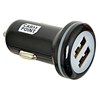 Carpoint USB-autolader 12V/24V Duo (Zwart/Zilver)