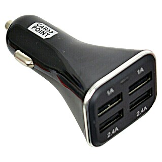 Carpoint USB-autolader 12V/24V Quad (Zwart)