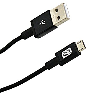 Carpoint USB-autolader kabel >Micro USB (Universeel, Zwart, 100 cm)
