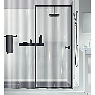 Spirella Cortina de baño Peva Illusion (180 x 200 cm, Negro)