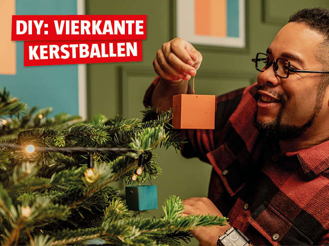 Do-it-yourself vierkante kerstballen