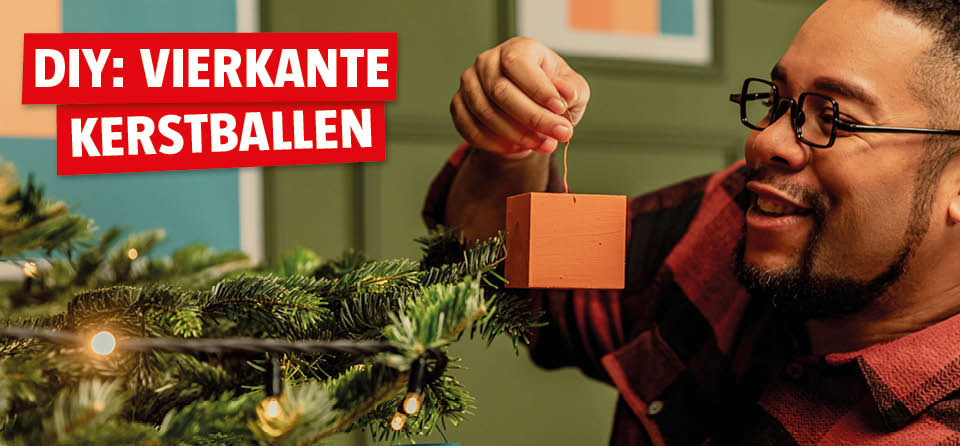 Do-it-yourself vierkante kerstballen